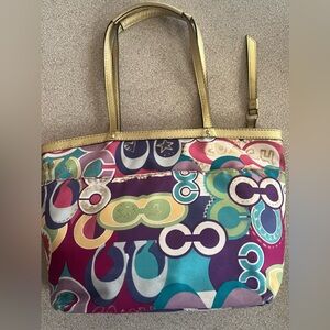Coach Multicolor Canvas Tote Bag